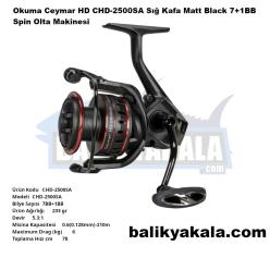 Okuma Ceymar HD CHD-2500SA Sığ Kafa  Matt Black 7+1BB  Spin Olta Makinesi