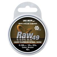 Savage gear Raw49 0.36 mm 11 kg 24 lb Uncoated Brown 10 m Çelik Tel