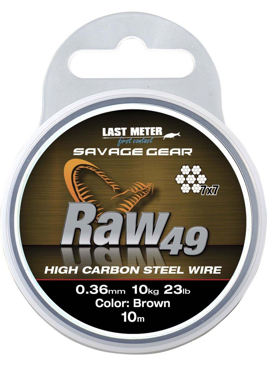 Savage gear Raw49 0.45 mm 16 kg 35 lb Uncoated Brown 10 m Çelik Tel